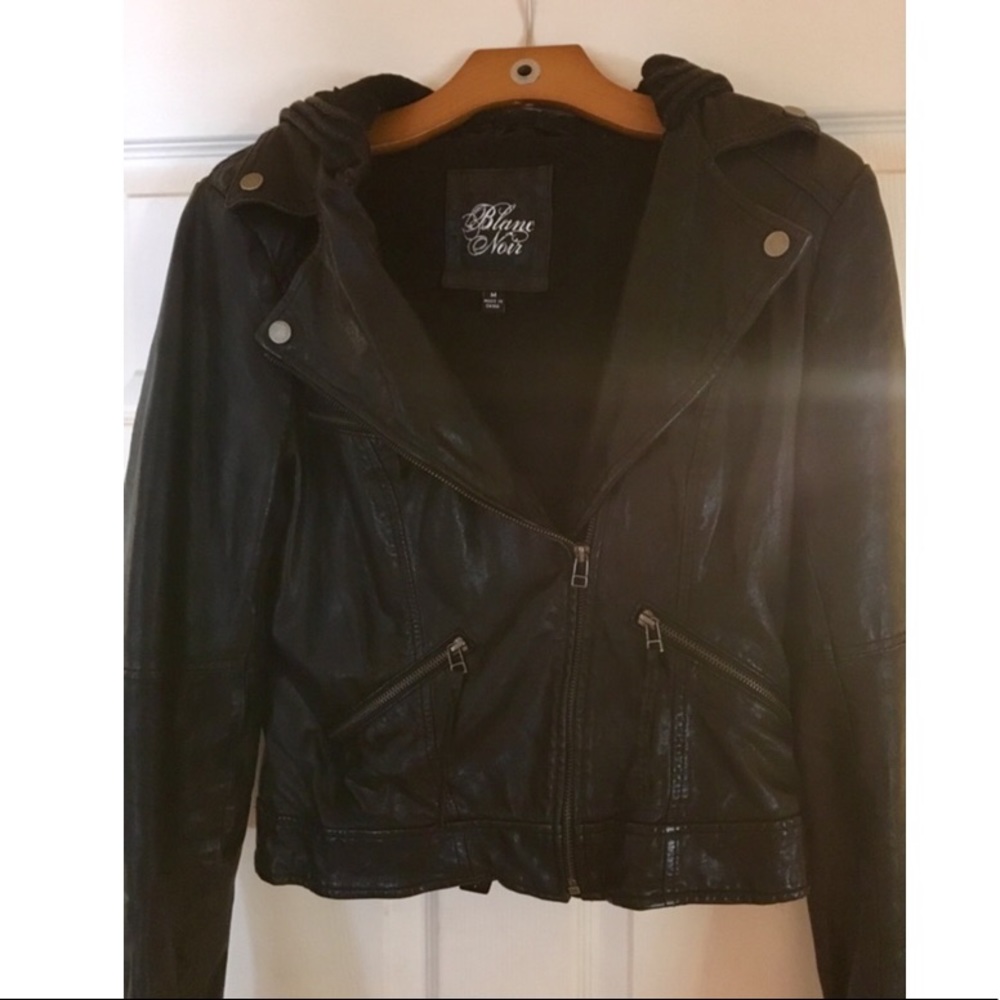 Blanc Noir Black Leather Jacket